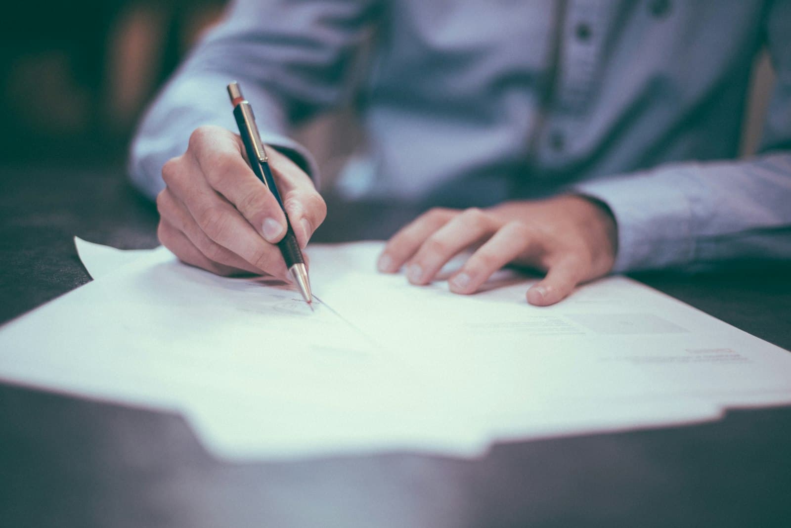 Signing new home warranty paperwork